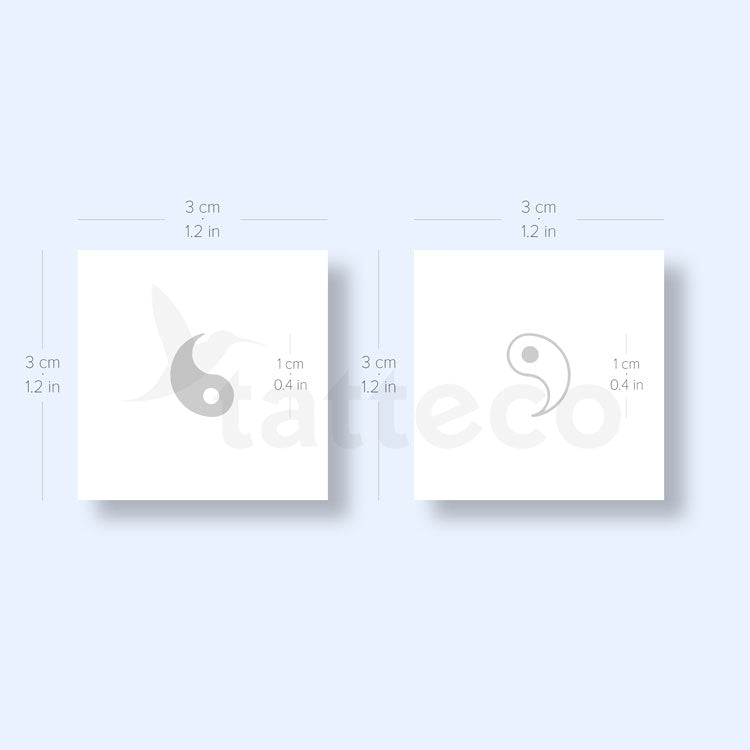 Matching Yin & Yang Semi-Permanent Tattoo - Set of 2+2