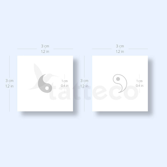 Tatuaje semipermanente Yin y Yang a juego (juego de 2)