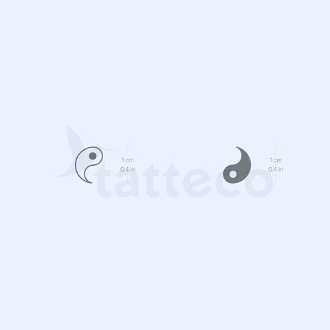 Matching Yin & Yang Semi-Permanent Tattoo - Set of 2+2