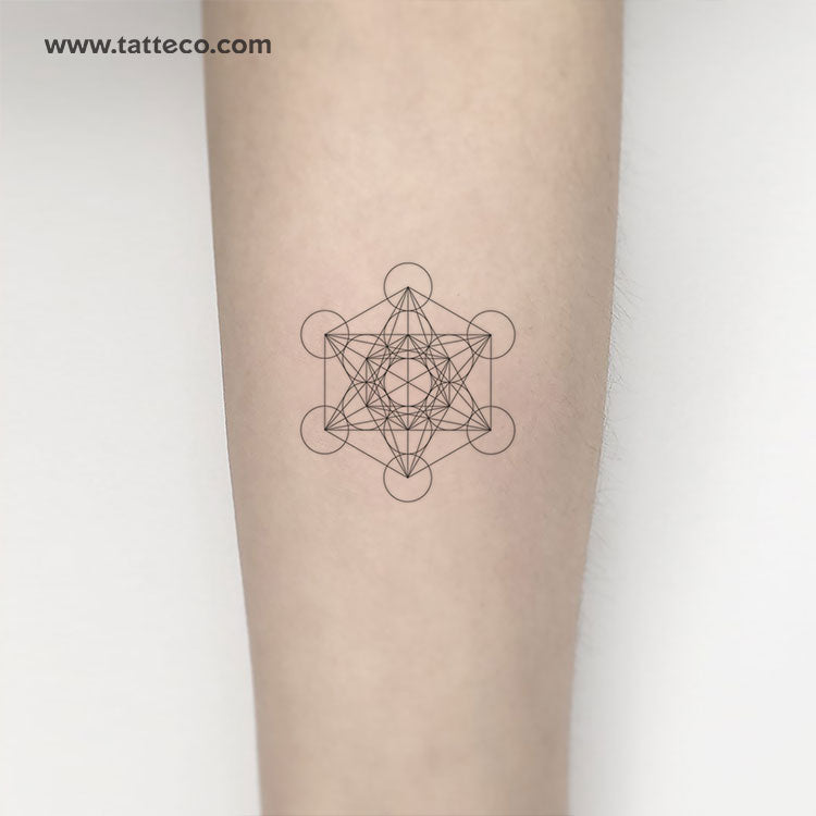Metatron's Cube Temporary Tattoo - Set of 3