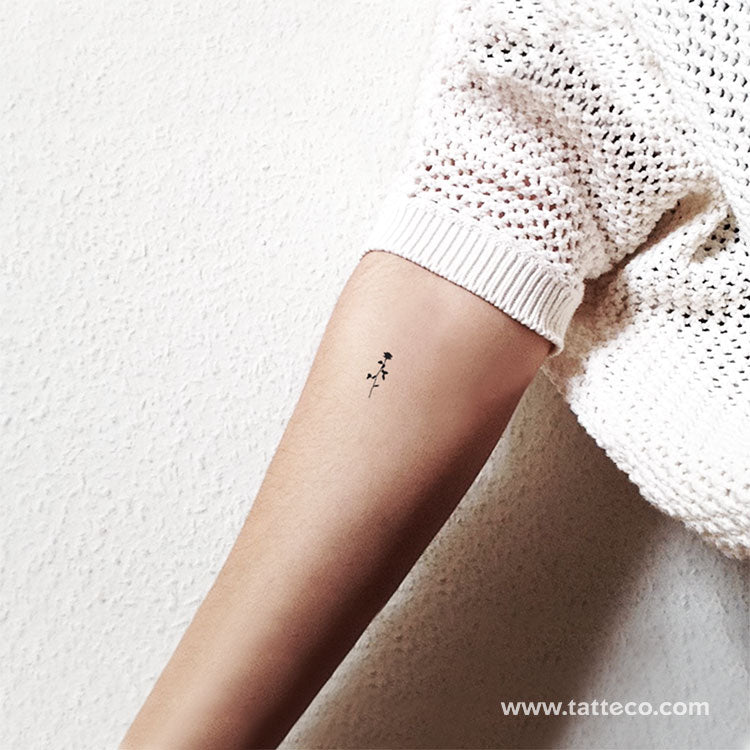 Tatuaje temporal de rosa negra pequeña (juego de 3)