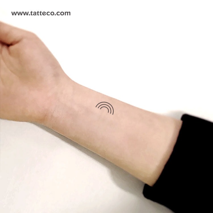 Tatuaje temporal de arcoíris minimalista (juego de 3)