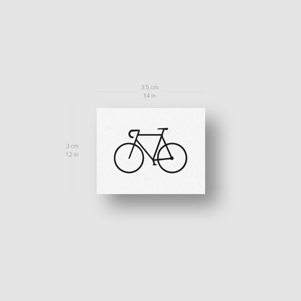Minimalist Bicycle Temporary Tattoo - Set of 3