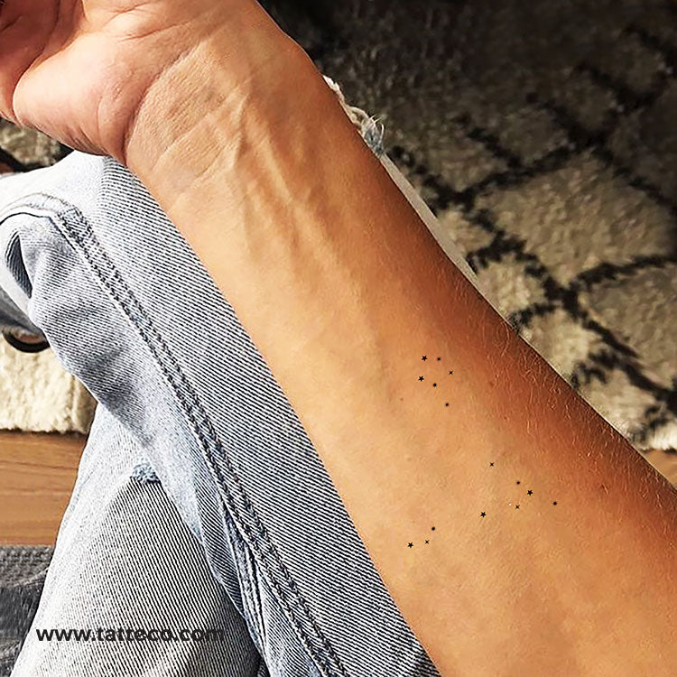 Minimalist Pisces Constellation Temporary Tattoo - Set of 3
