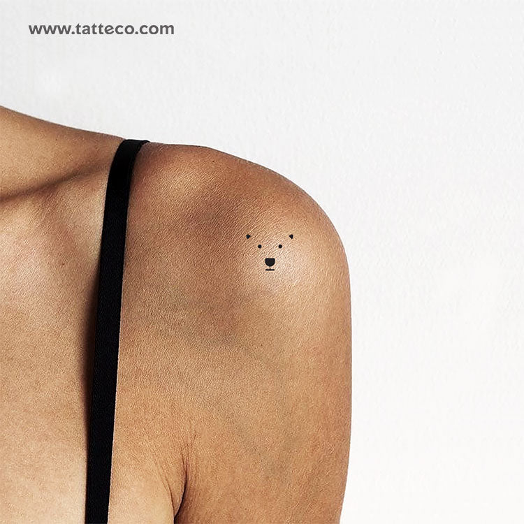 Polar Bear Face Temporary Tattoo - Set of 3