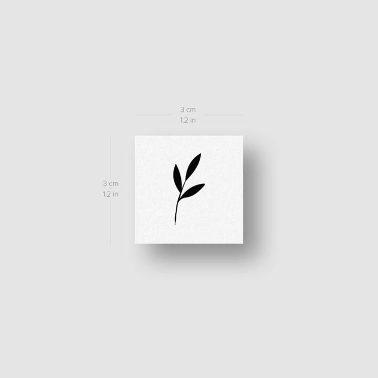 Small Black Sprout Temporary Tattoo - Set of 3