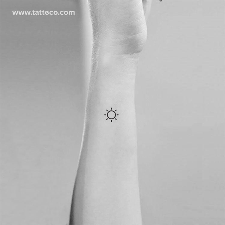 Minimalist Sun Temporary Tattoo - Set of 3