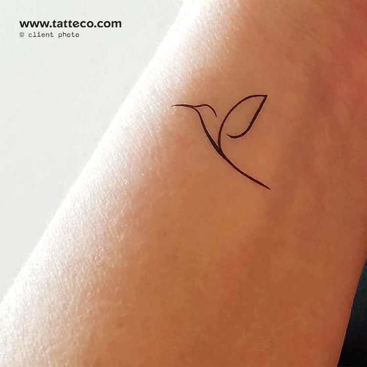 Minimalist Tatteco Hummingbird Temporary Tattoo - Set of 3