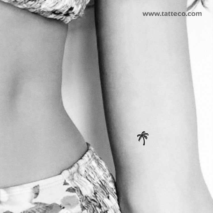 Tiny Palm Tree Temporary Tattoo - Set of 3