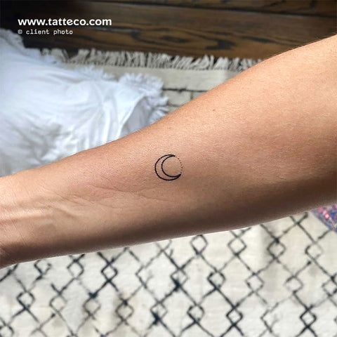 Moon and Dots Temporary Tattoo - Set of 3