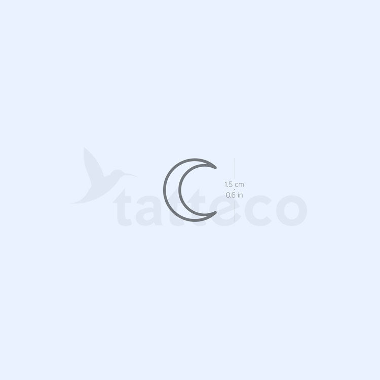 Crescent Moon Outline Semi-Permanent Tattoo - Set of 2