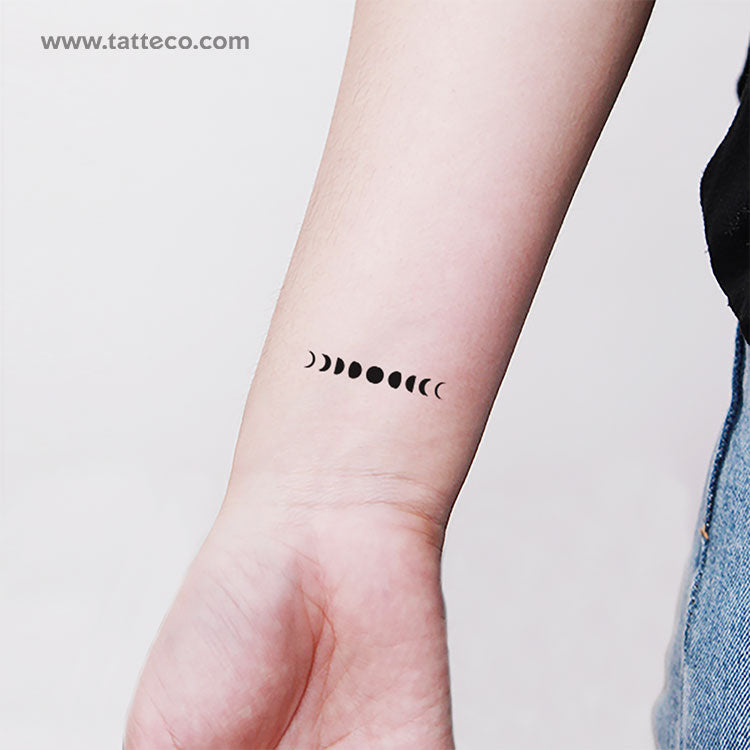 Tatuaje temporal de fases lunares pequeñas (juego de 3)