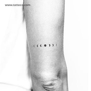 Minimalist Moon Phases Temporary Tattoo - Set of 3