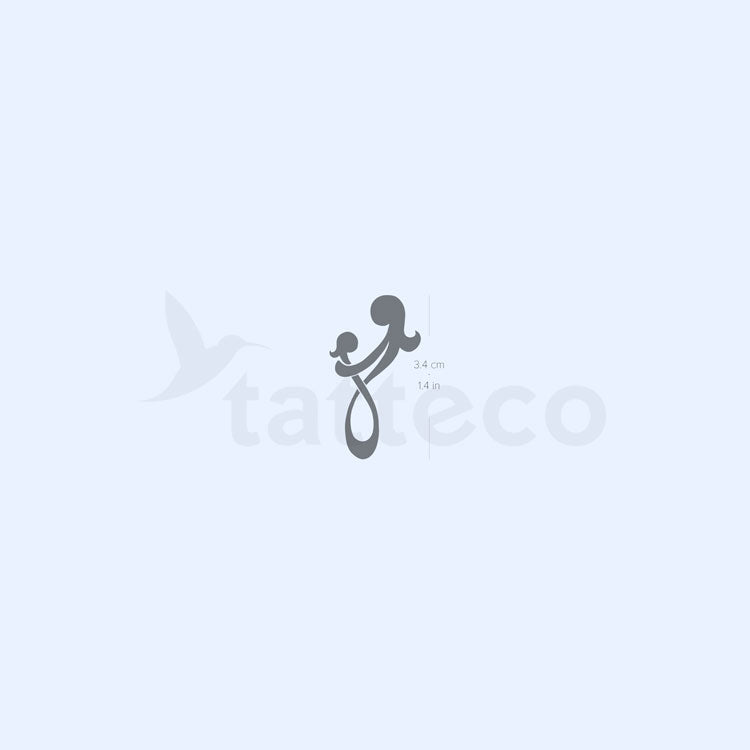 Mother And Daughter Symbol Semi-Permanent Tattoo - Set of 2