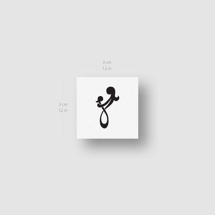 Small Mother And Daughter Symbol Temporary Tattoo - Set of 3