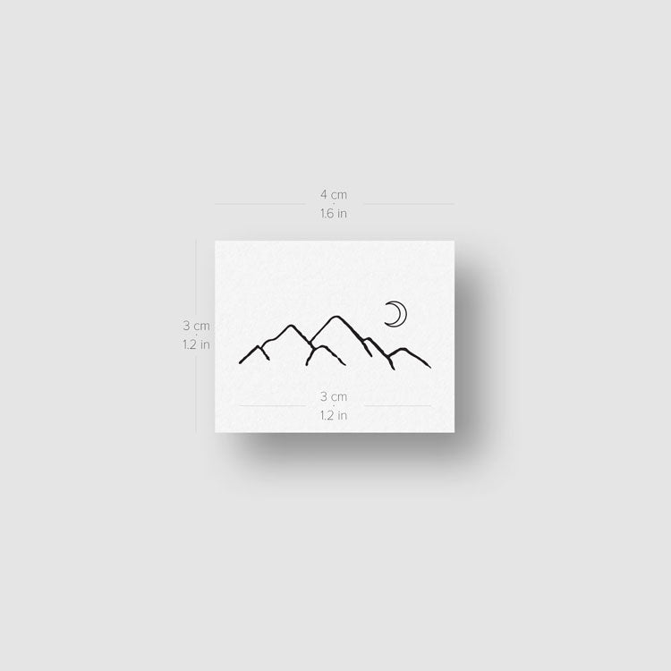 Mountain Range Temporary Tattoo - Set of 3