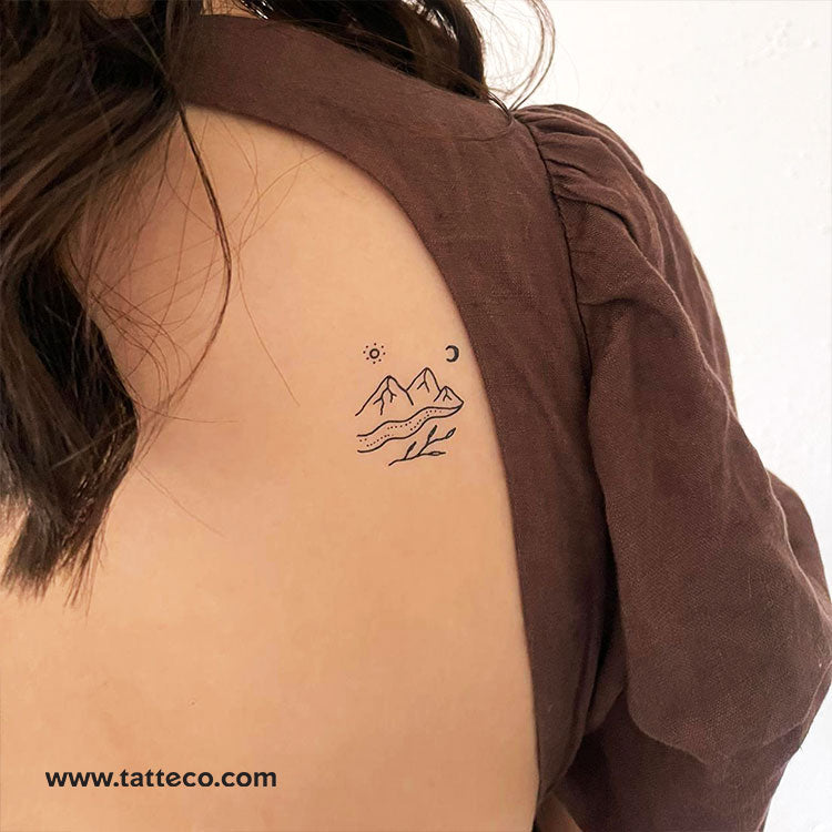 Mountain River Temporary Tattoo by Tukoi - Set of 3