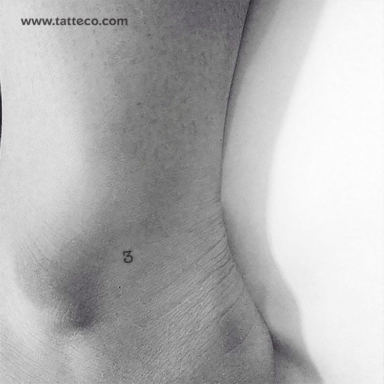 Number 3 Temporary Tattoo - Set of 3