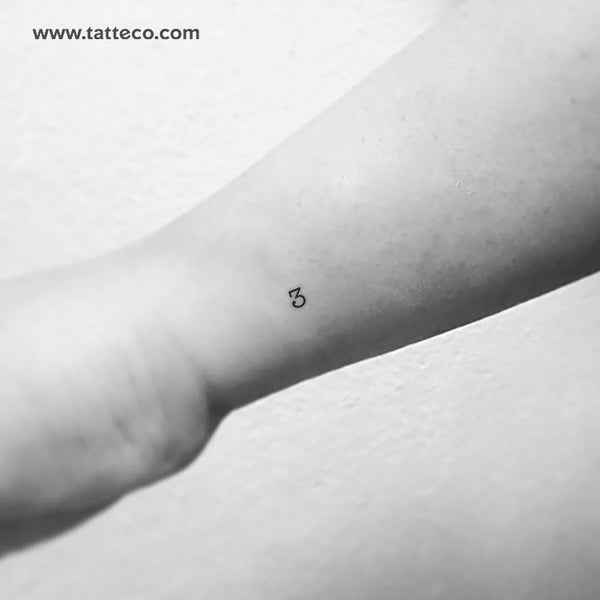 Number 3 Temporary Tattoo - Set of 3