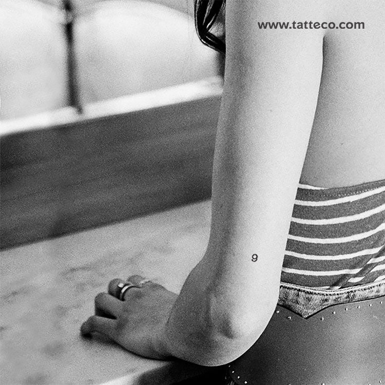 Tatuaje temporal del número 9 (juego de 3)