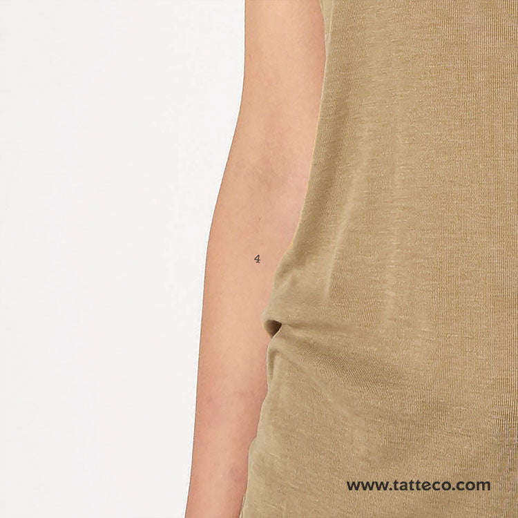 Number 4 Temporary Tattoo - Set of 3