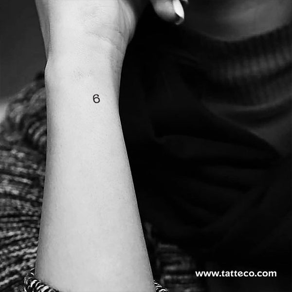 Number 6 Temporary Tattoo - Set of 3