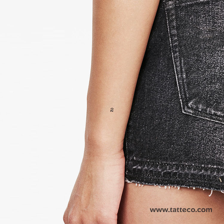 Number 2 Temporary Tattoo - Set of 3