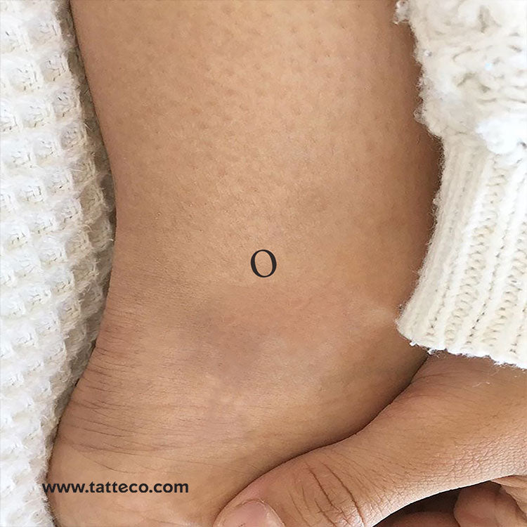 Tatuaje temporal de letra mayúscula O Serif - Juego de 3