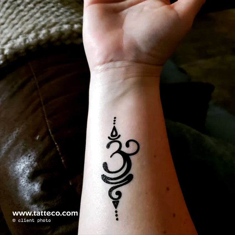Om Unalome Temporary Tattoo - Set of 3