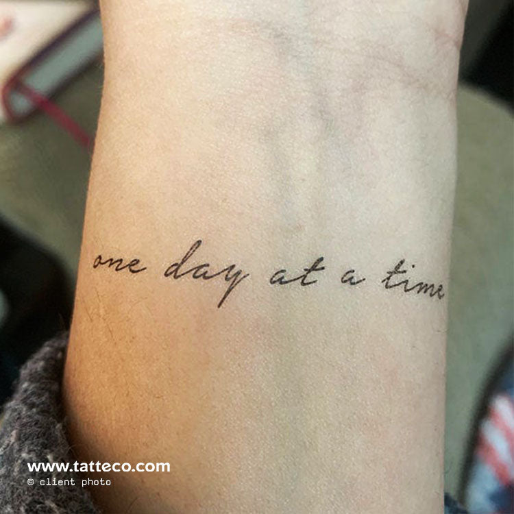 One Day At A Time Temporary Tattoo - Set of 3