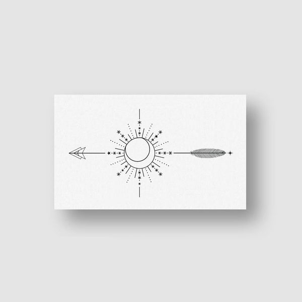 Ornamental Arrow Compass Temporary Tattoo - Set of 3