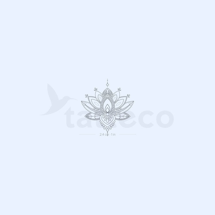 Tatuaje semipermanente de flor de loto sagrada pequeña (juego de 2)