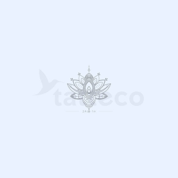 Small Sacred Lotus Flower Semi-Permanent Tattoo - Set of 2