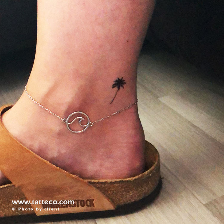 Small Palm Tree Temporary Tattoo - Set of 3