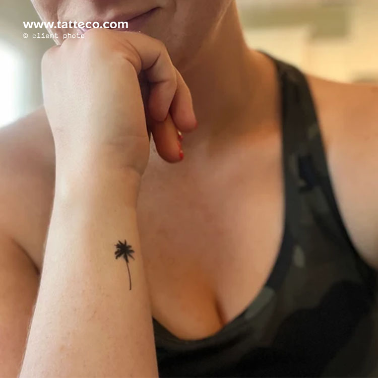 Small Palm Tree Semi-Permanent Tattoo - Set of 2