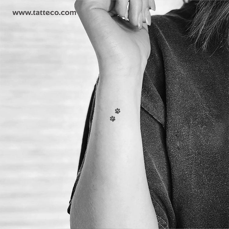 Tiny Pawprint Couple Temporary Tattoo - Set of 3