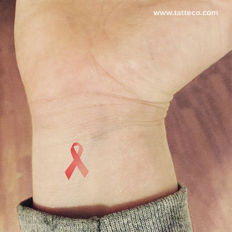 Pink Ribbon Temporary Tattoo - Set of 3