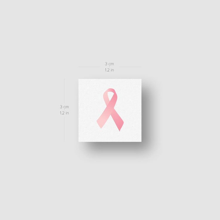 Pink Ribbon Tattoo Ink Set Pink Ribbon Temporary Tattoo - Set of 3 – Tatteco