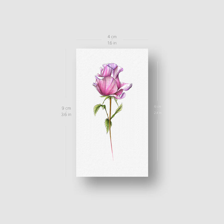 Tatuaje temporal de rosa fucsia (juego de 3)