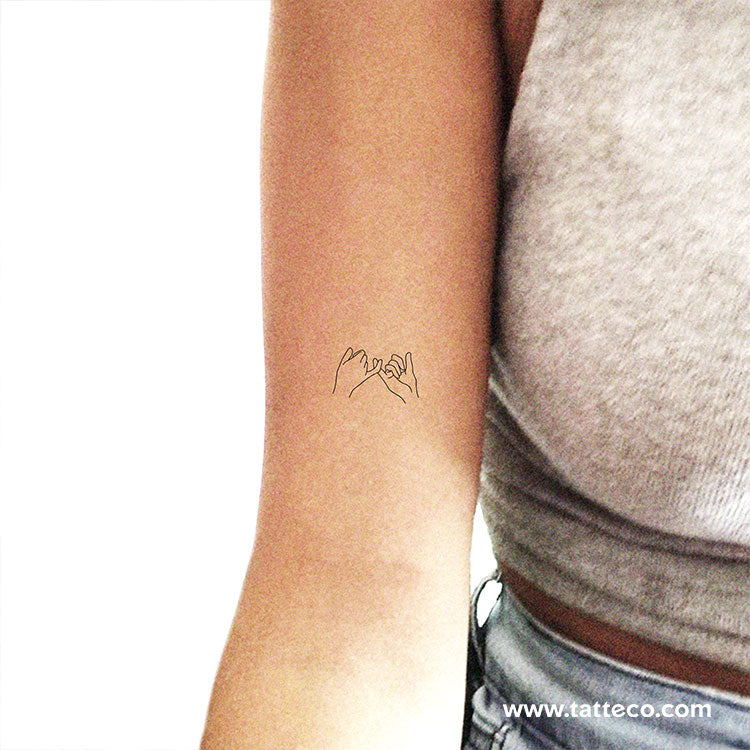 Small Pinky Promise Temporary Tattoo - Set of 3