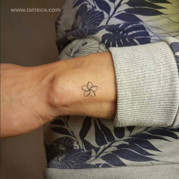 Plumeria Temporary Tattoo - Set of 3