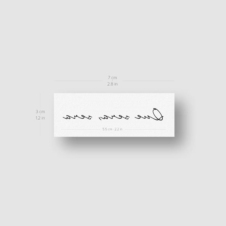 Que Sera Sera Temporary Tattoo - Set of 3