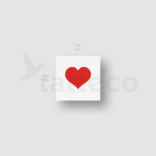 Tatuaje temporal de corazón rojo para bodas - Set de 100