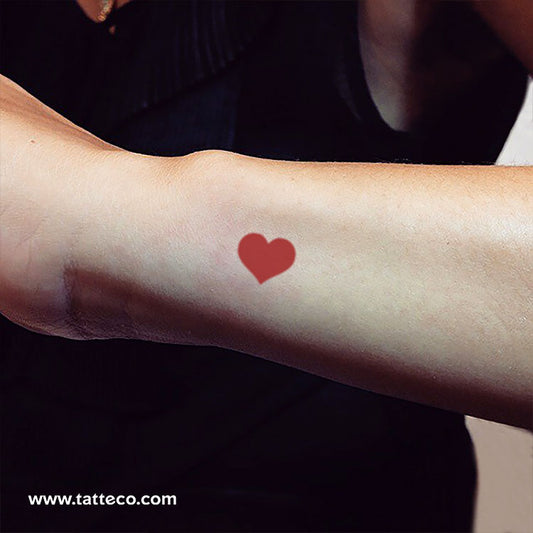 Tatuaje temporal de corazón rojo para bodas - Set de 100