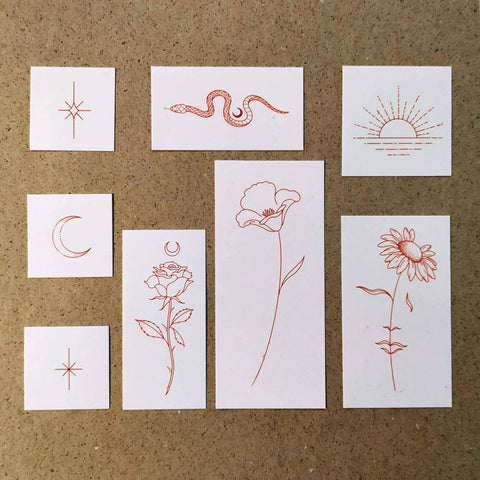 Red Ink Collection Temporary Tattoo Set by Jakenowicz