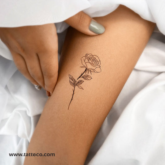 Tatuaje temporal de rosa de 1991.ink - Juego de 3