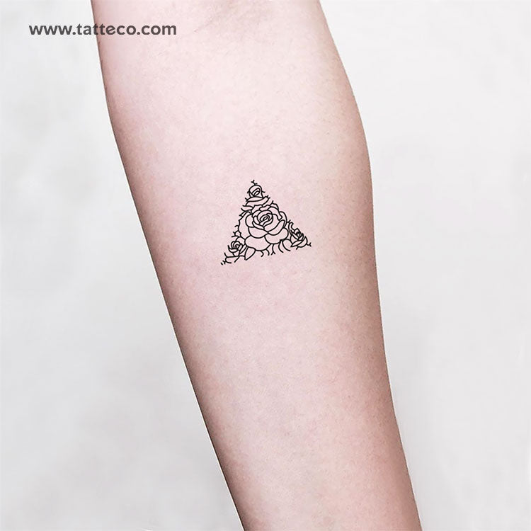 Tatuaje temporal de triángulo rosa - Juego de 3