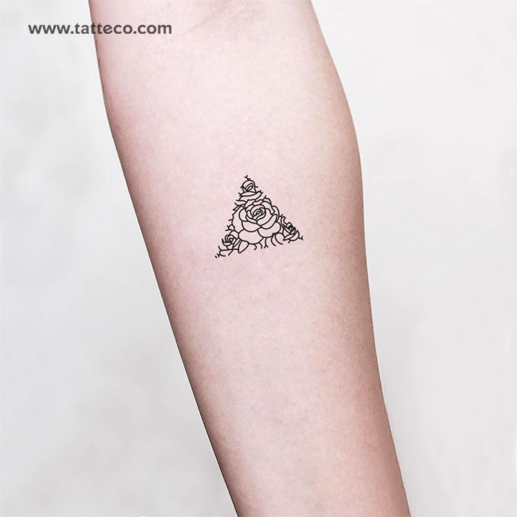 Rose Triangle Temporary Tattoo - Set of 3