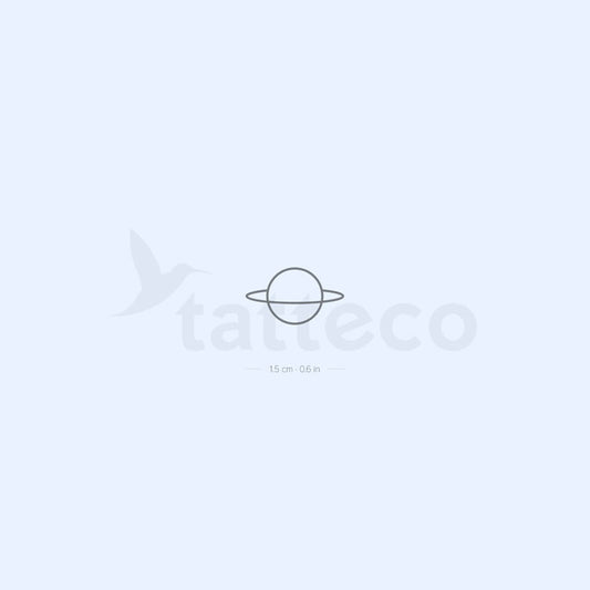 Tatuaje semipermanente minimalista de Saturno (juego de 2)
