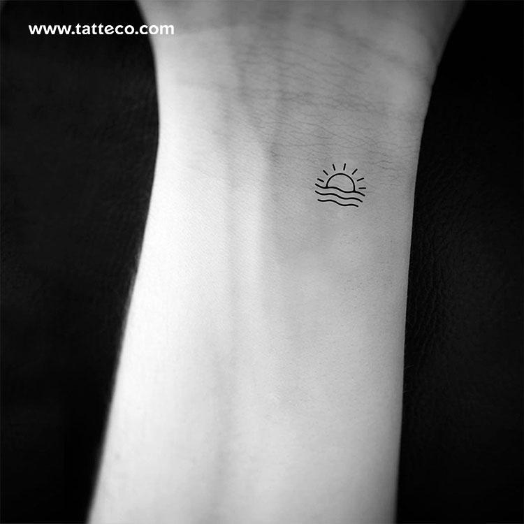 Sea Sunrise Temporary Tattoo - Set of 3